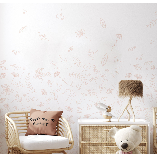 Panoramic wallpaper flying flowers - Collection La Petite Emi - ACTE-DECO