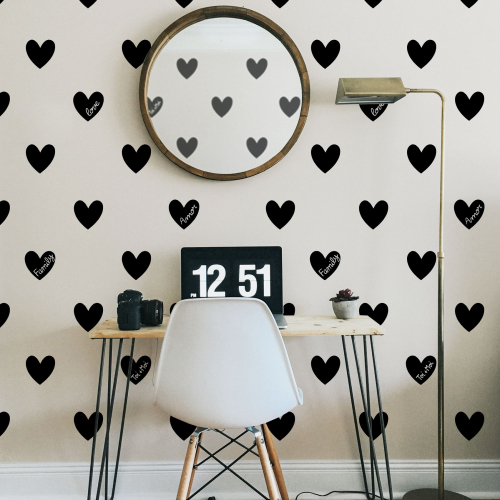 Panoramic wallpaper Little hearts - Collection Émilie Gauvrit - Acte-Deco