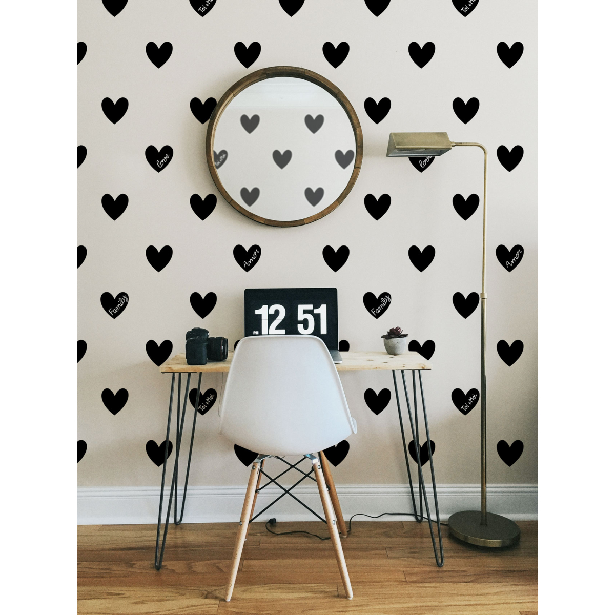 Papel pintado panorámico Amour Coeur - Colección Émilie GAUVRIT - Francia Acte-Deco