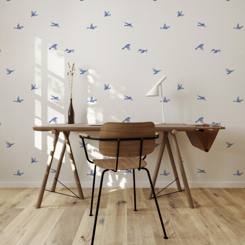 Papel pintado panorámico Pájaros y golondrinas - Colección Émilie GAUVRIT Acte-Deco