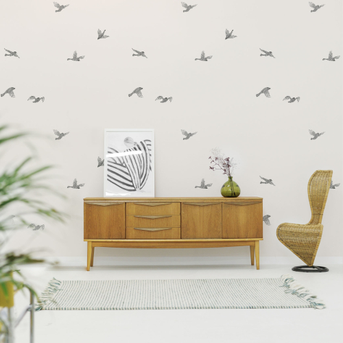 Papel pintado panorámico Pájaros y golondrinas - Colección Émilie GAUVRIT Acte-Deco