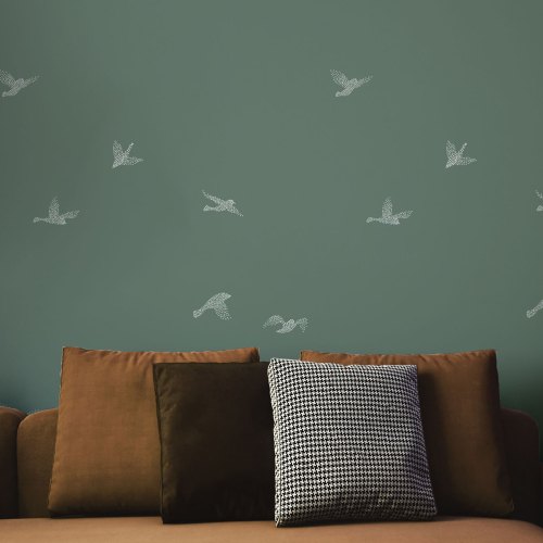 Papel pintado panorámico Pájaros y golondrinas - Colección Émilie GAUVRIT Acte-Deco