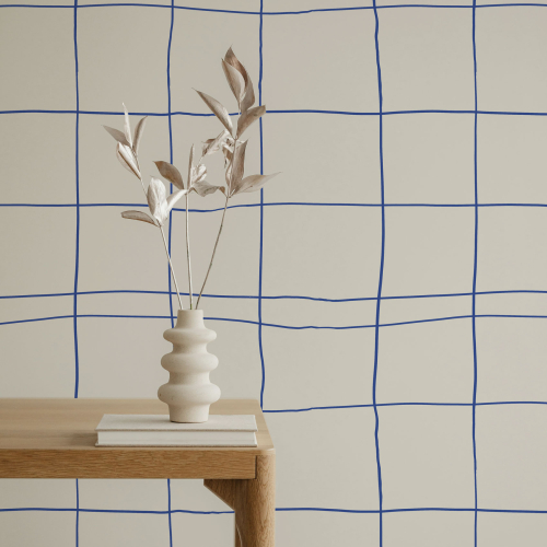 Panoramic wallpaper with grid pattern - Collection Émilie GAUVRIT - Acte-Deco