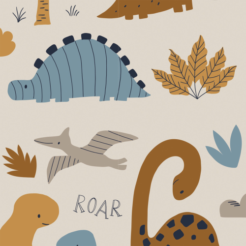 Papier peint panoramique Dinosaures Roarrr - Collection Émilie Gauvrit - Acte-Deco