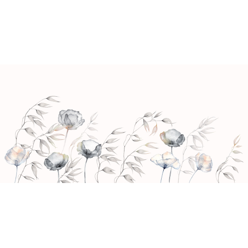 Panoramic wallpaper flowers in the wind - Jessica Le Divenah collection - Acte-Deco