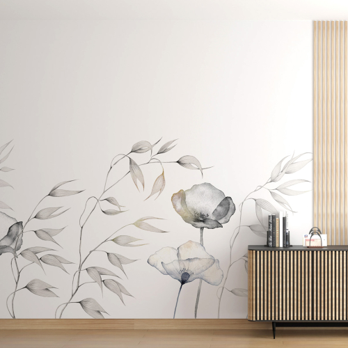 Panoramic wallpaper flowers in the wind - Jessica Le Divenah collection - Acte-Deco