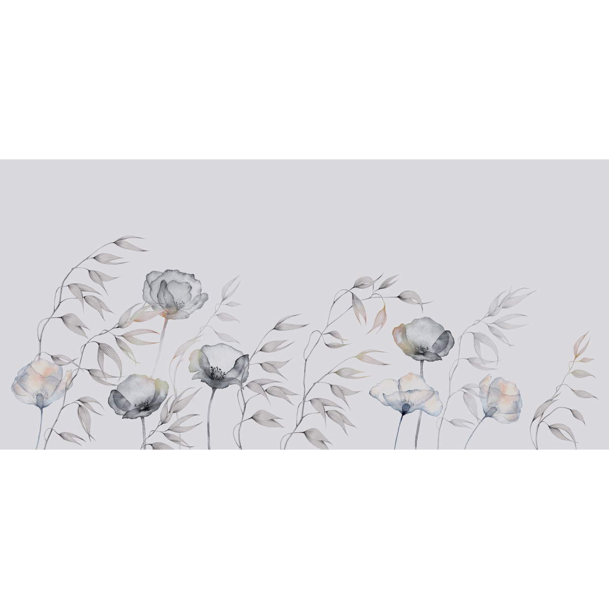 Panoramic wallpaper flowers in the wind - Jessica Le Divenah collection - Acte-Deco