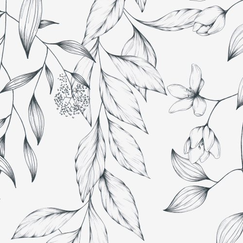 Panoramic wallpaper with hanging vegetation - Lulu au crayon collection - Acte-Deco