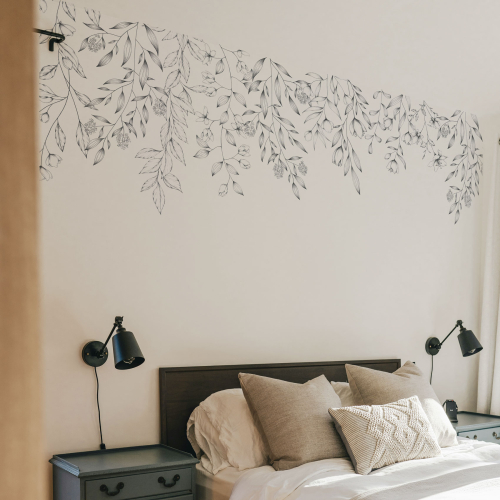 Panoramic wallpaper with hanging vegetation - Lulu au crayon collection - Acte-Deco