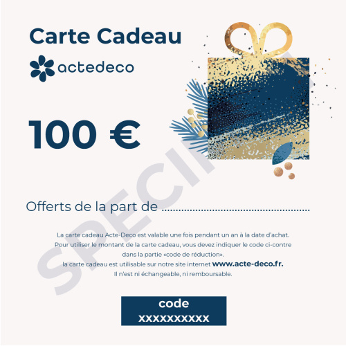 With the Acte-Deco gift card, you're sure to please your loved ones