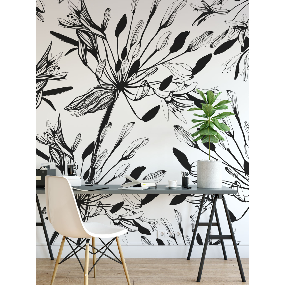 Papel pintado panorámico de flores - gráfico Acte-Deco