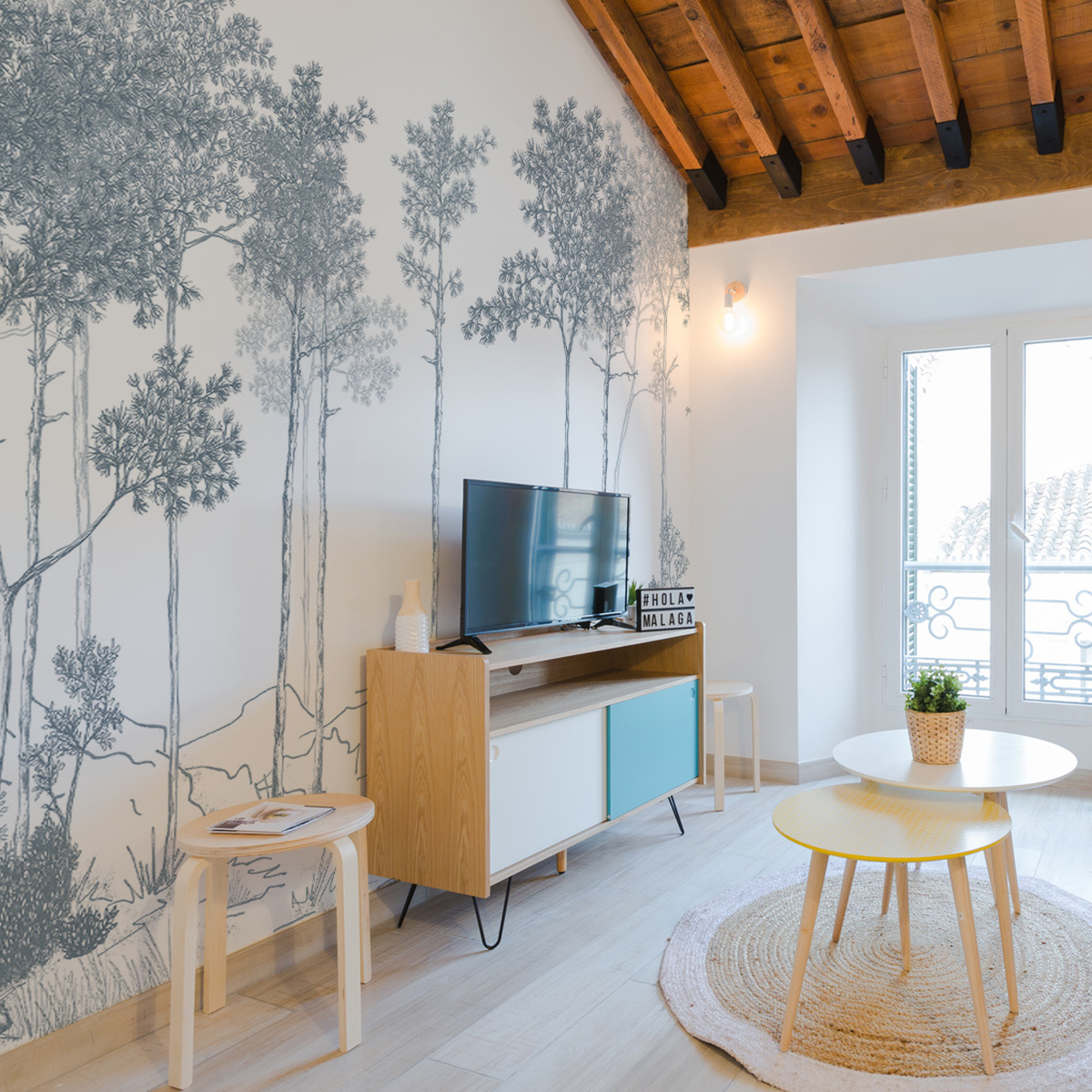 Panoramic wallpaper forest landscape - Lulu au crayon Collection - Acte-Deco