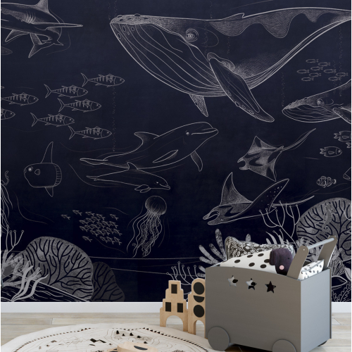 Panoramic Ocean wallpaper by Emmanuelle Colin to decorate children's bedrooms