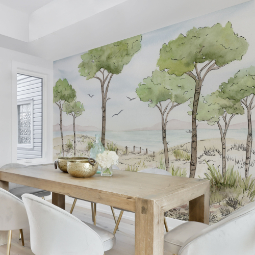 Papel pintado Panorámica Paisaje vista pino- Colección Noëmie Krey - Acte-Deco