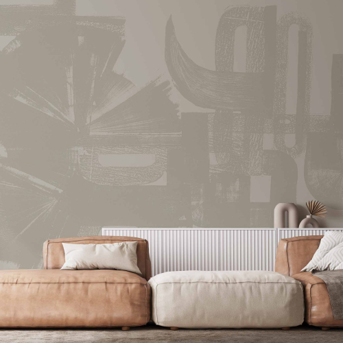 Panoramic graphic wallpaper with contrasting motifs - Collection Nadia Barbotin - Acte-Deco