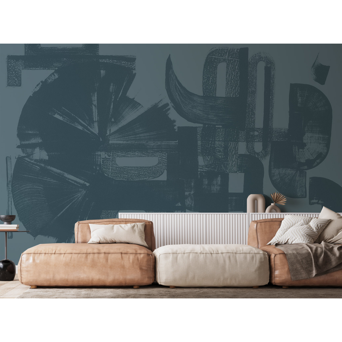 Panoramic graphic wallpaper with contrasting motifs - Collection Nadia Barbotin - Acte-Deco