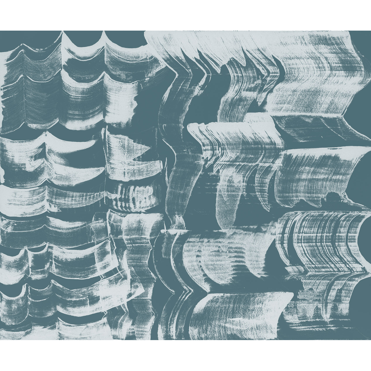 Panoramic abstract wallpaper with ink contrast designs - Collection Nadia Barbotin - Acte-Deco