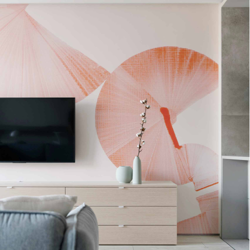 Panoramic wallpaper Whirlwinds and Connections Balance - Collection Nadia Barbotin - Acte-Deco