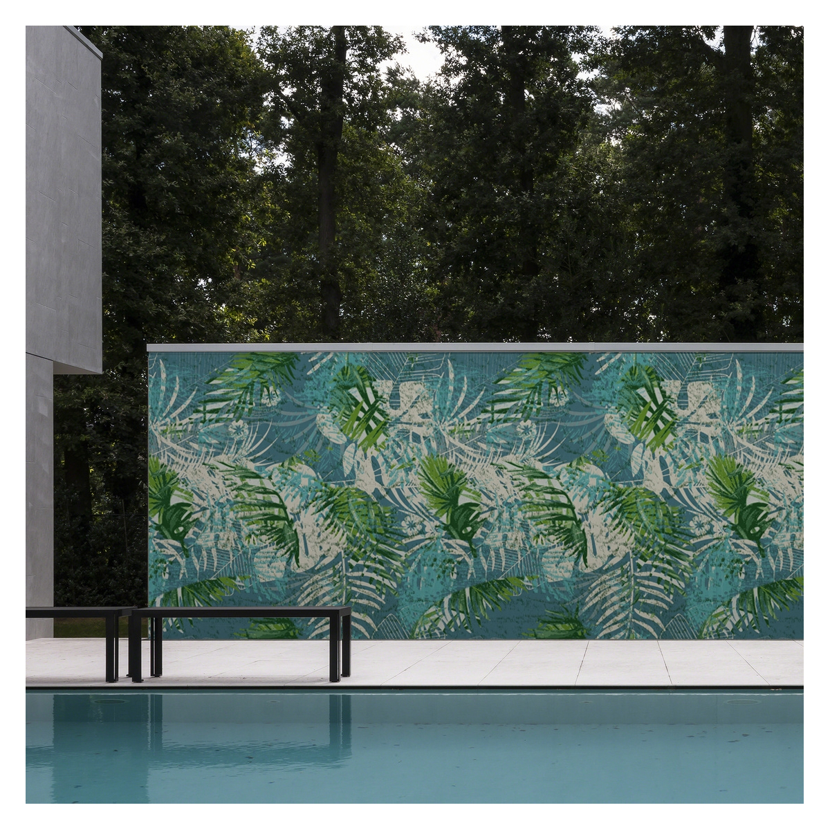 Exterior décor - Tropical green leaves