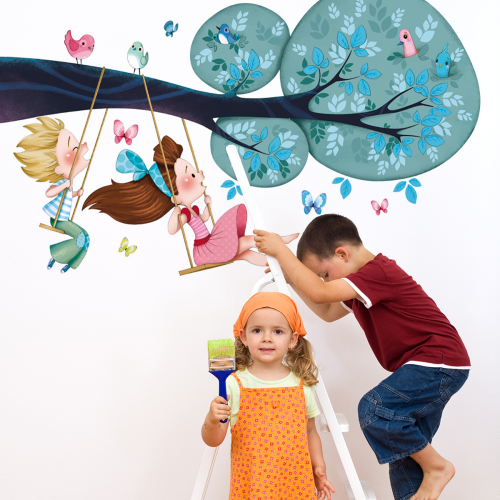 Sticker mural Sirène et compagnie pour enfant- Acte Deco